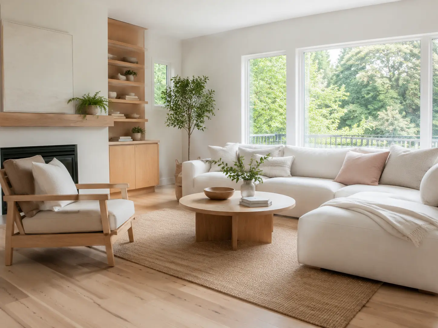 A bright and spotless modern living room