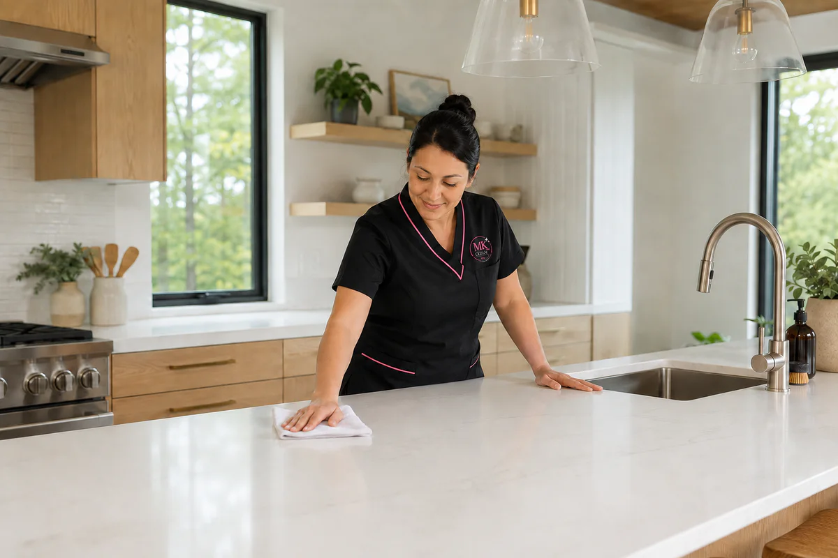 MK Cleaning professional providing regular kitchen cleaning